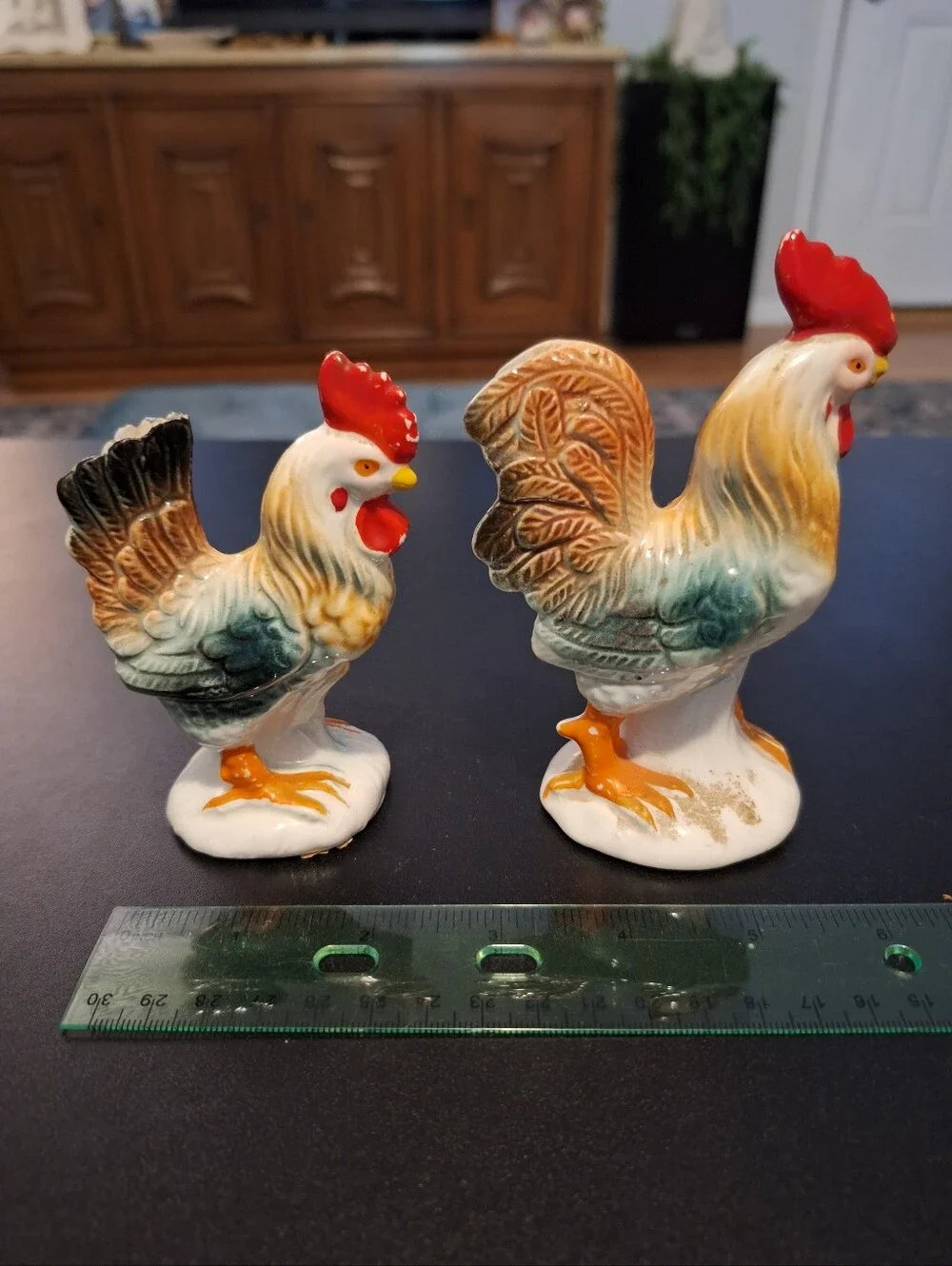 Hand-Painted Ceramic Rooster Salt & Pepper Shakers
